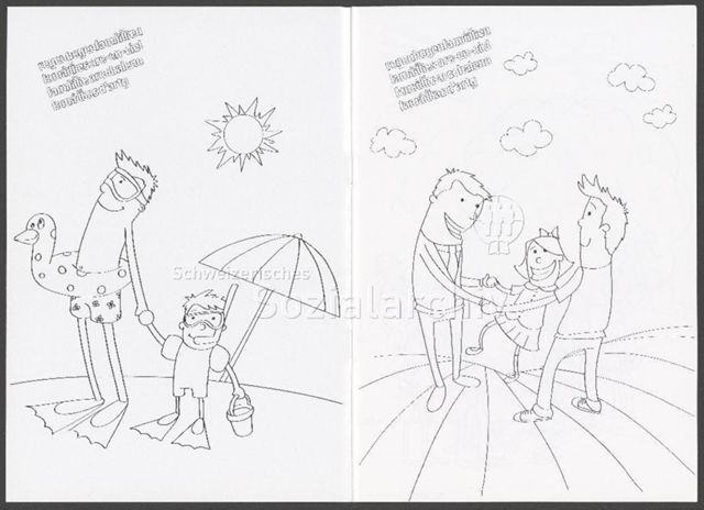 "regenbogenfamilien – families arc-en-ciel – familie arcobaleno – familias d'artg" – Zeichnungen von Regenbogenfamilien (um 2020)