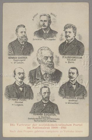Die Vertreter der sozialdemokratischen Partei im Nationalrat 1908-1911