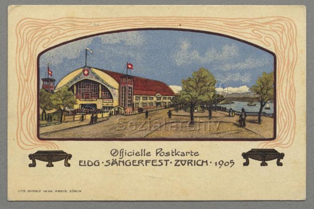 Officielle Postkarte Eidg. Sängerfest Zürich 1905