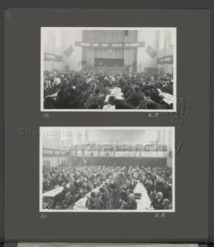 Fotoalbum "KPS Parteitag, 30.05., 31.05. und 01.06.1936/SPS Parteitag 07.06.1936, Volkhaus und Limmatplatz Zürich