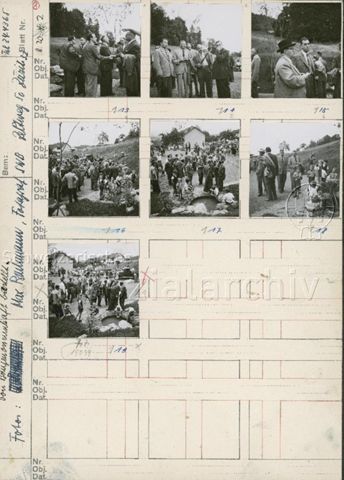 Siedlungsspieplatz "Sonnengarten", Zürich - Ansicht der Anlage, evt. Eröffnungsfest; um 1955