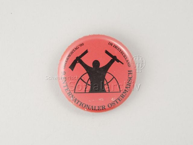 Pin "9. Internationaler Ostermarsch, Ostermontag '90 im Dreyeckland"