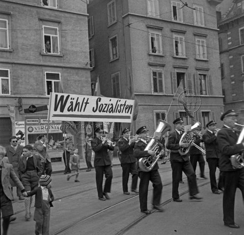 Wahlpropaganda-Umzug, Stadtratswahlen 1947, [Zürich]