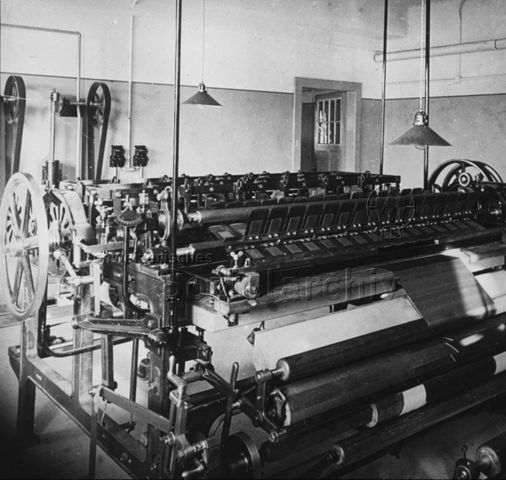 Fabrik, Seidenverarbeitung, Maschine, um 1920