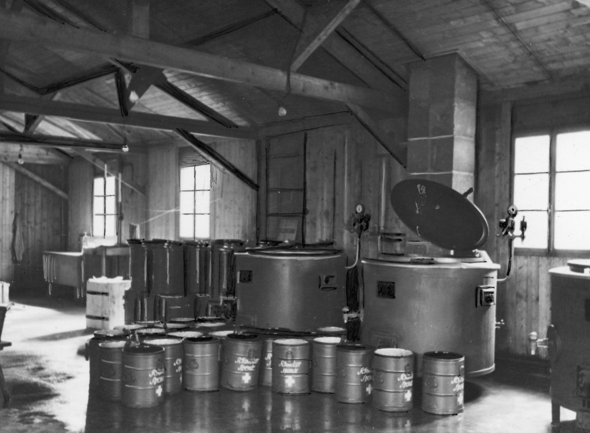 "Bochum, Sommer 1946"; Küche in einer Kaserne