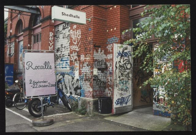 Eingang Shedhalle, Plakat "Rocaille"