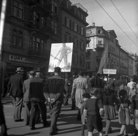 Wahlpropaganda-Umzug der PdA, Stadtratswahlen 1947 [in Zürich]