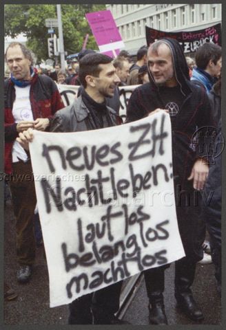 Pride 2007 (2007, Zürich) – "neues ZH Nachtleben: lautlos - belanglos - machtlos"