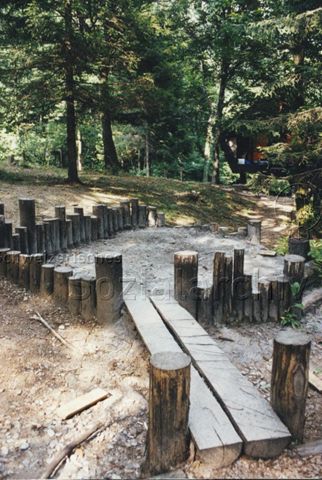Bosco della Bella, Feriendorf für kinderreiche Familien - Aussenanlage, Sandkasten; 1997
