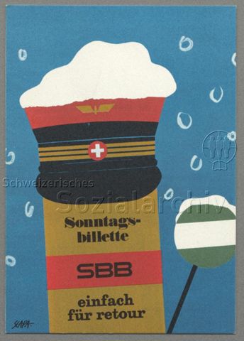 Sonntagsbillette, einfach für retour, SBB, Winter 1970/71