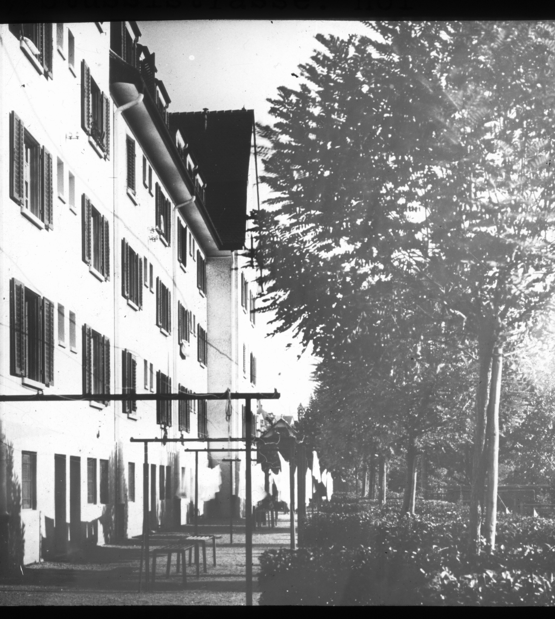 Siedlung der Baugenossenschaft des eidgenössischen Personals BEP: Kolonie Stüssi, Zürich - Ansicht Hofseite
