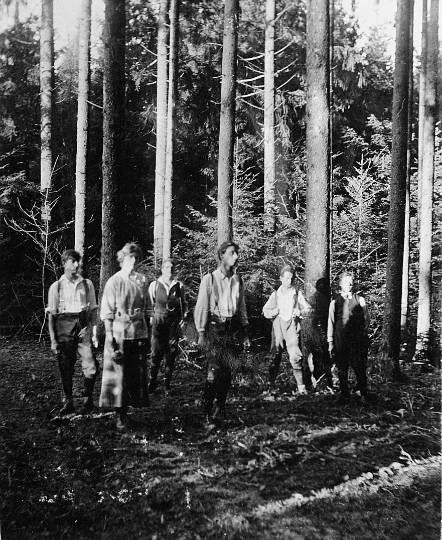 Wandervögel in einem Wald beim Krauchthal (1916)