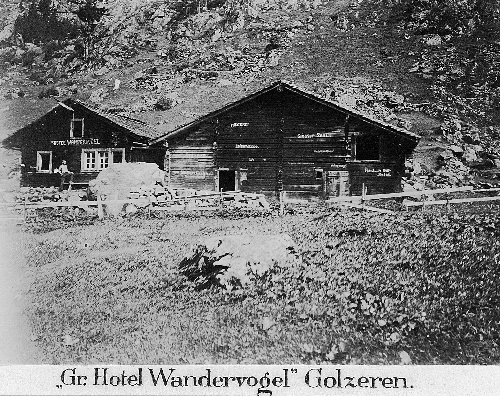 Wandervogel-Bundeshütte bis 1914 - Beschriftung: "Gr. Hotel Wandervogel" Golzeren